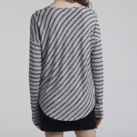 Rag & Bone Striped Hudson Vee Long Sleeve Tee Size Small - Picture 2 of 9